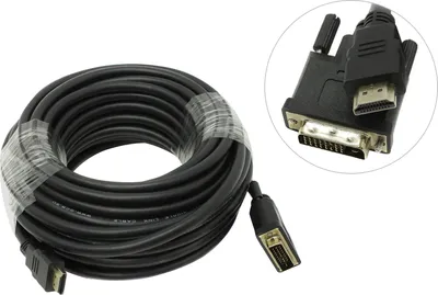 Кабель Greenconnect GC-HD2DVI1-15m, HDMI–DVI-D, 15м