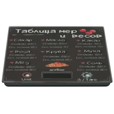 Весы кухонные Aceline GM-20B, 5 кг, 1 г, черный