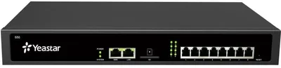 АТС YEASTAR IP-АТС на 50 абонентов и 25 одновременных вызовов, позволяет подключать аналоговые линии/телефоны, линии BRI и GSM-линию посредством дополнительных модулей, поддерживает протоколы MFC R2, SS7,