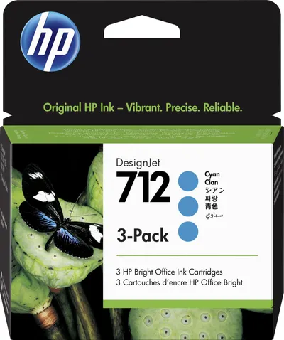 Картридж HP 712 для DJ T230/T630/T650/Studio, голубые, тройная упаковка 3ED77A (3*29мл) (352869)