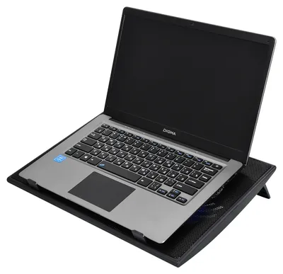 Подставка для ноутбука 17" Digma D-NCP170-2H с охлаждением, 2 вентилятора 160мм, 2xUSB, металл/пластик, черный