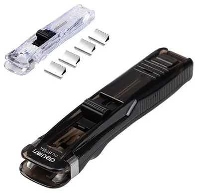 Клиппер-пистолет Deli 8591A/BLACK, зажимы 16мм, 8шт