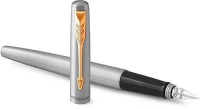 Набор ручек Parker Jotter Core FK691 (2093257) Stainless Steel GT сталь нержавеющая подар.кор. ручка перьевая, ручка шариковая сменный стержень 1стерж. стреловидный пиш. наконечник кругл.