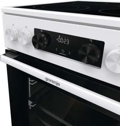 Плита электрическая Gorenje GECS5C70WA белый, конфорок 4 электрических, духовка 70 л, 50 см x 85 см x 59.4 см