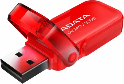 USB накопитель ADATA - UV240, USB Type A (USB 2.0), 32 ГБ, цвет красный, AUV240-32G-RRD