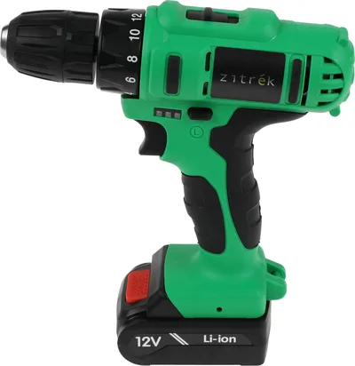 Дрель ZITREK 063-4074, Greenpower 12-Li, 12В, аккумуляторная, 2 АКБ