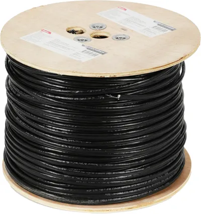 BURO Кабель сетевой BU-COP-050-FTP-OUTDOOR FTP 4 пары cat.5E solid 0.50мм Cu 305м черный outdoor стальной трос