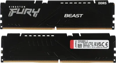 Память KINGSTON 16GB Kingston DDR5 6000 DIMM FURY Beast Black EXPO Gaming Memory KF560C36BBEK2-16 Non-ECC, CL36 , 1.35V, (Kit of 2) 1RX16 36-38-38 288-pin 16Gbit, RTL
