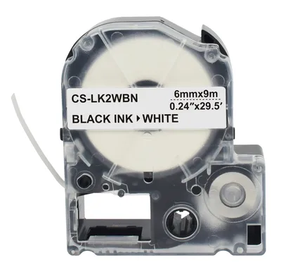 Картридж ленточный Cactus CS-LK2WBN, черный/белый, 6×9м