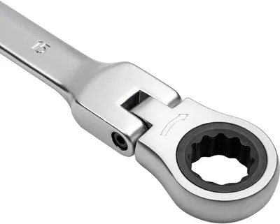Ключ комбинированный трещоточный AV Steel AV-315215, 15мм, шарнир