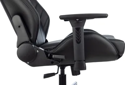 <114565> Кресло Knight Thunder 5X (эко.кожа, мех. качания, крест. металл, до 150 кг) Черный [KNIGHT THUNDER 5X B]