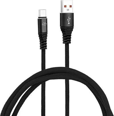Кабель Digma DG-USBA-С-1M-27W, USB-A – USB-C, 1 м, черный