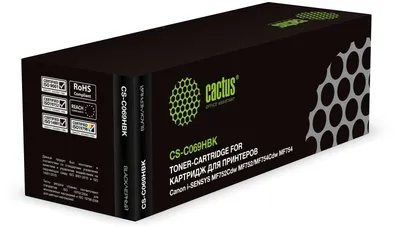 -/ Картридж лазерный Cactus CS-C069HBK 069H черный (7600стр.) для Canon i-SENSYS MF752Cdw MF752/MF754Cdw MF754