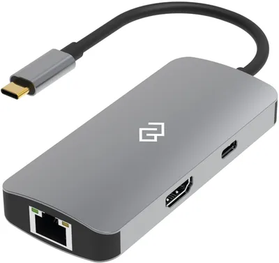 Док-станция USB Digma DS-502, USB-C, HDMI 4K30, 3x USB 3.2 Gen1, USB-C PD 100W, Gigabit LAN