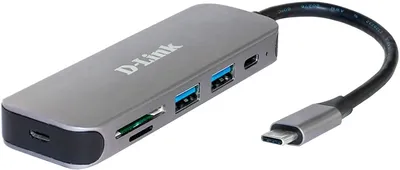 DUB-2325/A2A - Концентратор USB, D-Link, DUB-2325/A2A, 2 порта USB 3.0, 1 порт USB Type-C, слоты для карт SD и microSD и разъемом USB Type-C