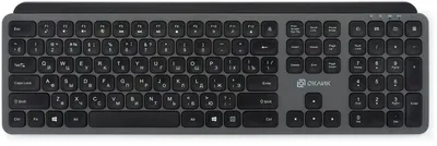 Клавиатура Oklick K859W серый/черный USB беспроводная slim Multimedia (2002136)