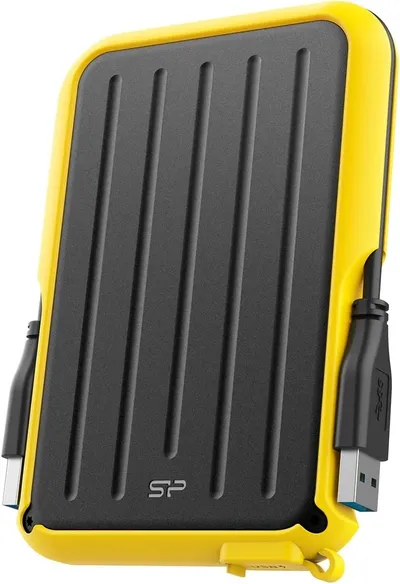 Внешний диск HDD SILICON POWER - Armor A66, 2 ТБ, 2.5", USB Type A, Питание по USB, чёрно-жёлтый, SP020TBPHD66SS3Y