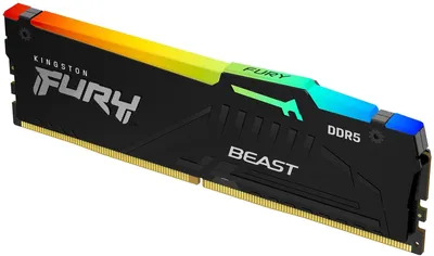 Память KINGSTON 16GB Kingston DDR5 5600 DIMM FURY Beast RGB XMP Gaming Memory KF556C40BBA-16 Non-ECC, CL40, 1.25V, 1RX8 40-40-40 288-pin 16Gbit, RTL
