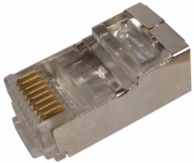 Разъем под витую пару, Cat.5e, RJ45(8P8C), 50"gold, универсальный, экранированный (100шт) REXANT