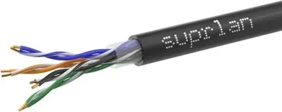 Кабель Suprlan 01-0311-2, кат.5E, UTP, 4 пары, внешний, 305м, чёрный