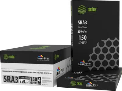 Бумага CACTUS CS-LPSRA3250150, SRA3, 250г/м², 150л, для лазерной печати