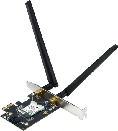Сетевой адаптер Wi-Fi+ Bluetooth ASUS PCE-BE6500 (BE6500, PCI-Express, Bluetooth 5.4, 802.11a/b/g/n/ac/ax/be, 2.4/5/6ГГц) (PCE-BE6500)