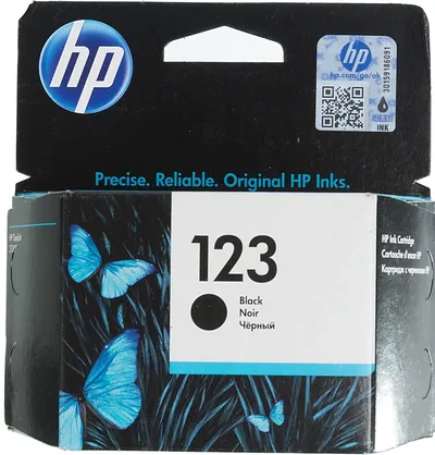 F6V17AE - HP 123 Black Original Ink Cartridge для HP DeskJet 1100, 2100, 2300, 2600, 3600, 3800, 4600 series, HP ENVY 4500 series, HP OfficeJet 3800 series