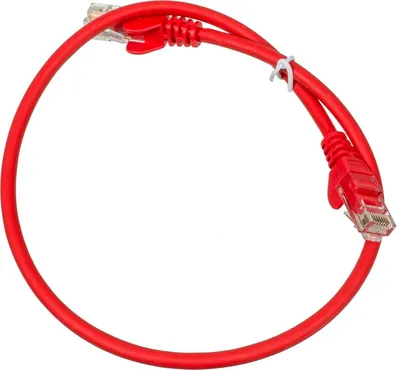 Патч-корд LANMASTER - LAN-PC45, UTP, кат. 5e, 2 x RJ-45, RJ-45 - RJ-45, LSZH, красный, 0.5 м, LAN-PC45/U5E-0.5-RD