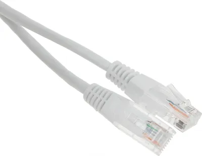 Патч-корд LANMASTER - TWT, UTP, кат. 5e, 2 x RJ-45, RJ-45 - RJ-45, ПВХ, белый, 1 м, с заливными колпачками, TWT-45-45-1.0-WH