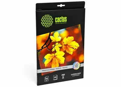 Фотобумага CACTUS CS-HGA426020, A4, 260г/м2, глянцевая, 20л