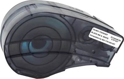 Картридж ленточный Cactus CS-M21-750595WT черный шрифт, белый фон (19.1 мм, 6.4 м) для Brady BMP21-PLUS, BMP21-LAB