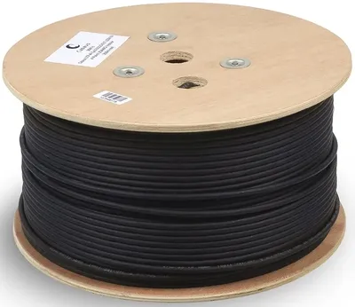 кабель Cabeus UTP-4P-Cat.5e-SOLID-OUT-LSZH-UV Кабель витая пара UTP (U/UTP), категория 5e, 4 пары (24 AWG), одножильный, для внутренней и внешней прокладки (+75 C - -40), LSZH-UV (305 м)