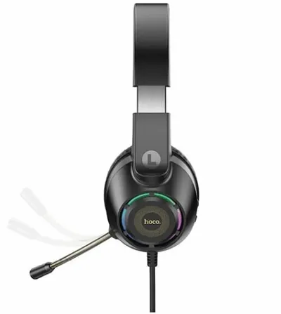 Наушники Hoco W108, USB+Jack 3.5мм, полноразмерные, черные