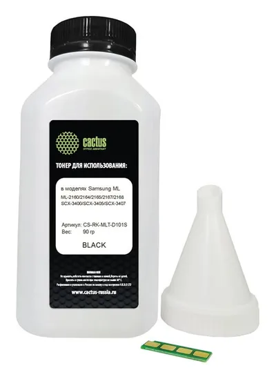 Тонер CACTUS CS-RK-MLT-D101S, черный, 90 г, для Samsung ML-2160