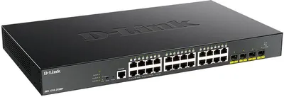 Коммутатор D-Link DGS-1250-28XMP/A1A, L2, 24×1GbE PoE, 4×10G SFP+, PoE 370W