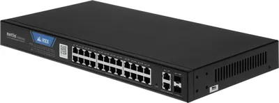 Коммутатор Настраиваемый (Smart) NETIS - ST228GPR-2G2S, Layer 2, 24-PoE, 26-1GbE, 2-SFP, в стойку, ST228GPR-2G2S