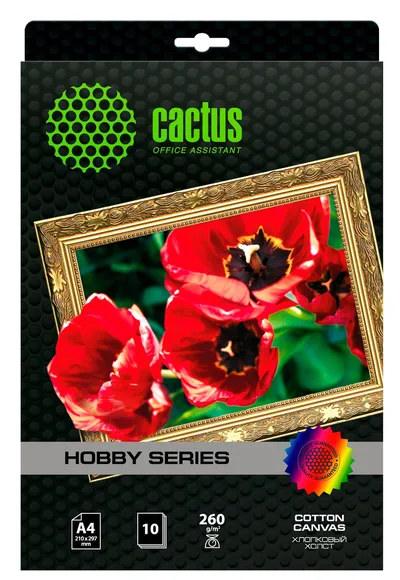 <098789> Бумага Cactus [A4] Холст, белый хлопок для струйной печати, 260гр/м2, 10л [CS-CA426010]