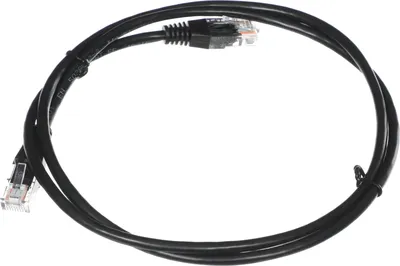Патч-корд LANMASTER - TWT, UTP, кат. 5e, 2 x RJ-45, RJ-45 - RJ-45, ПВХ, чёрный, 1 м, с заливными колпачками, TWT-45-45-1.0-BK