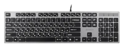 <067795> Клавиатура проводная A4Tech KV-300H USB-Hub Slim серый [KV-300H]