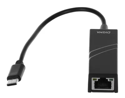 Сетевая карта Digma D-USBC-LAN100, USB Type C, RJ-45, 10/100 Мб/с