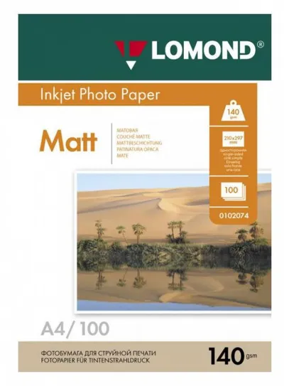 Фотобумага Lomond У1209934, А4, матовая, 140г/м², 100л., 12уп.