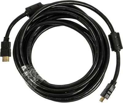 Кабель Ningbo HDMI-5M-MG HDMI (m)/HDMI (m) 5м. феррит.кольца позолоч.конт. черный (HDMI-5M-MG(VER1.4)BL)