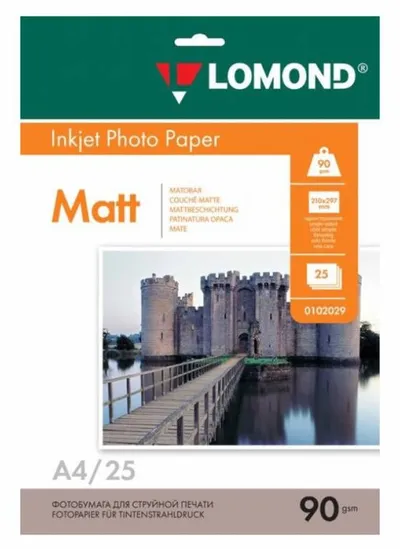 Фотобумага Lomond 0102029, матовая, A4, 90 г/м², 25 листов