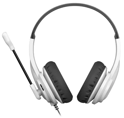 Наушники накладные с микрофоном A4TECH HU-10 черный (проводные, кабель 2м, USB) (HU-10/USB/BLACK+WHITE)