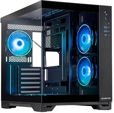 Компьютерный корпус Chieftec Visio черный без БП ATX 2x80мм 4x120мм 2x140мм 1xUSB 2.0 2xUSB 3.0 audio bott PSU