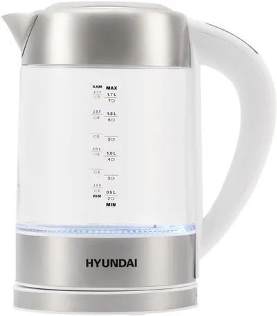 Чайник электрический Hyundai HYK-S5807, 1.7л, 2200Вт, стекло