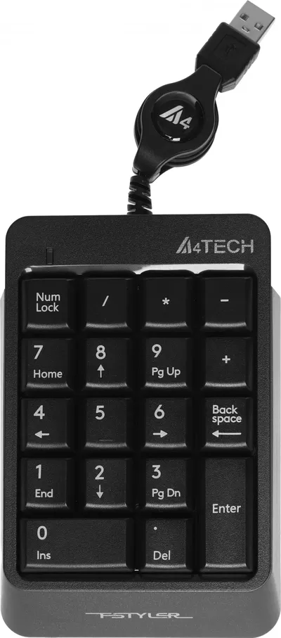 Числовой блок A4Tech FK13 серый USB slim для ноутбука (FK13 USB ( GREY)) кабель 0.7м