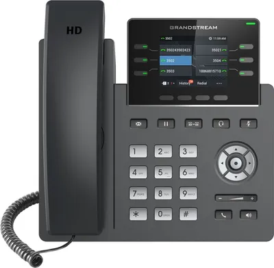 IP-телефон Grandstream GRP2613, 6 линий, 3 SIP, черный
