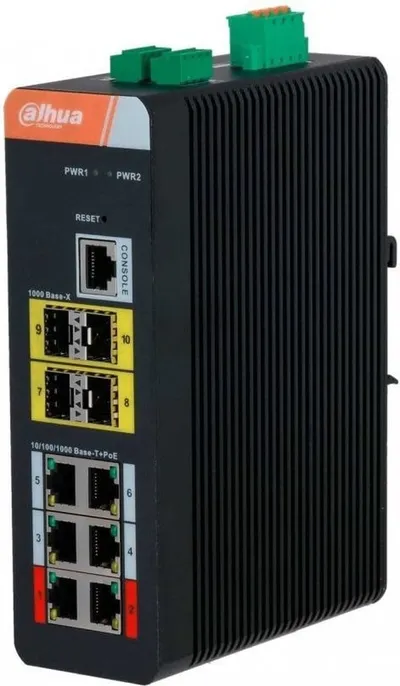 Коммутатор Dahua DH-IS4410-6GT-120, промышленный, 6×1GbE PoE, 4×SFP, 120W