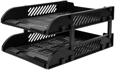 Лоток горизонтальный DELI E9212 BLACK, сборный, 325×241×155мм